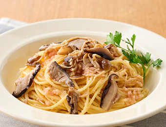 きのこと明太子の和えパスタ きのこと明太子の和えパスタ