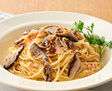 きのこと明太子の和えパスタ
